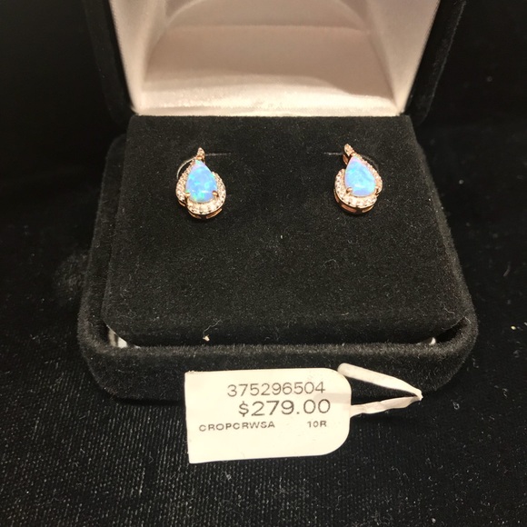 ❌❌SOLD❌❌10k Rose Gold Opal & White Sapphire - Picture 3 of 6